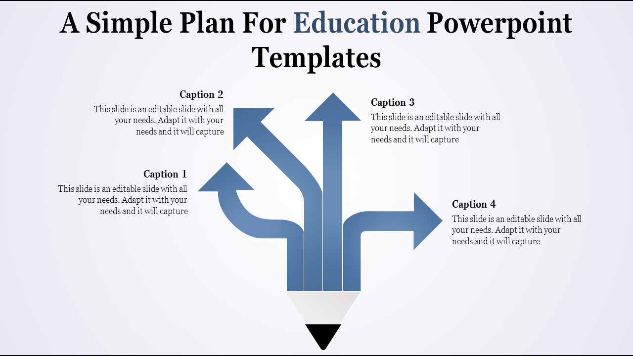 Free - Editable Education PowerPoint Templates- Arrow Design